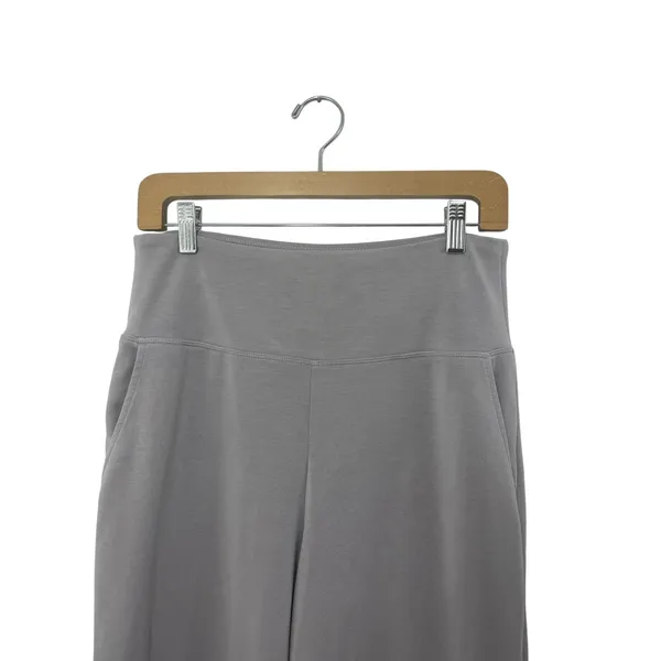 Athleta Womens Seasoft Wide Leg Crop Pants Neutral Medium Boho Gray Lagenlook - Image 6
