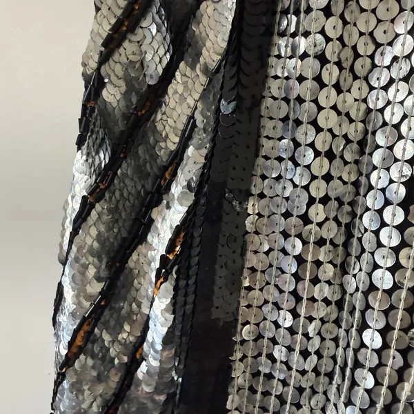 Chanson d'Amour Women's Large Art Deco Sequin & Bead Tunic Glamour Bling VTG - Image 6