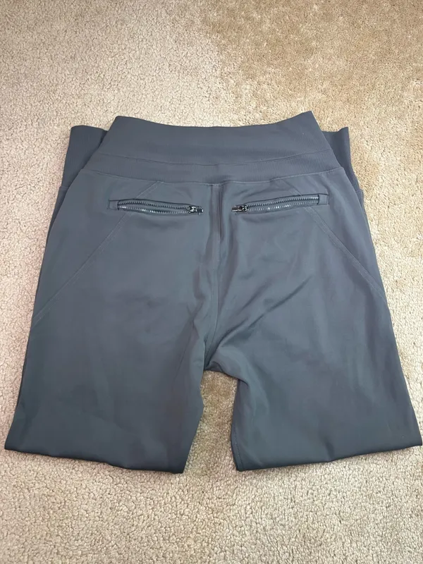 Athleta Women’s Jogger Pants Size Small Gray Ribbed Waist Zipper Pockets Athleisure - Image 2