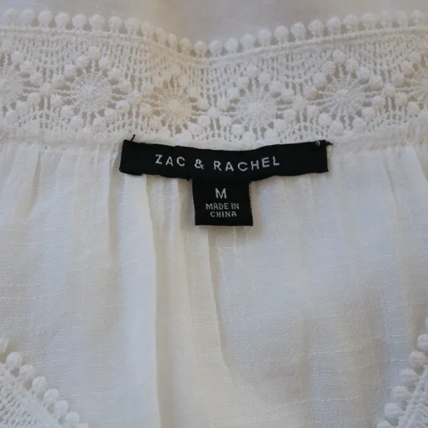 Zac & Rachel Sheer White Embroidered Peasant Blouse - Image 7