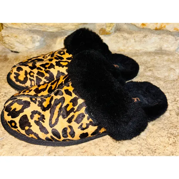 UGG Scuffette II Panther Leopard Print Calf Hair Slide Slipper Mules 10 - Image 3