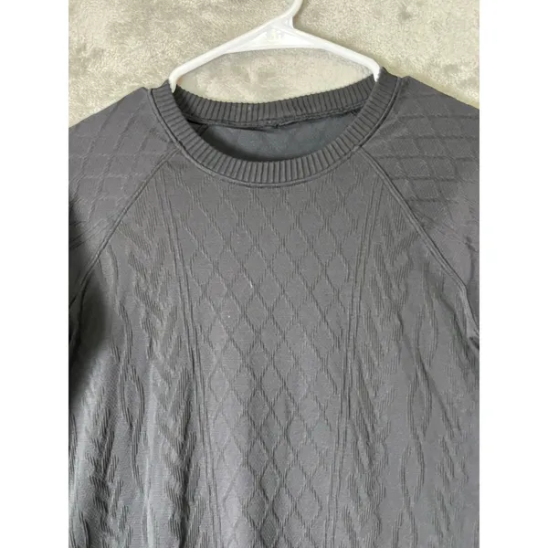 Lululemon Rest Less Pullover Black Textured Long Sleeve Running Workout Top 6 - Image 2
