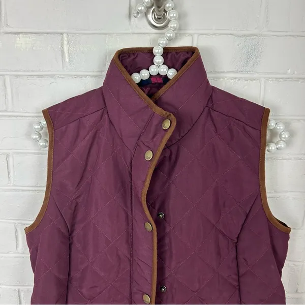 G.H.Bass & Co. Maroon Quilted Snap Button Vest Size XS - Image 4