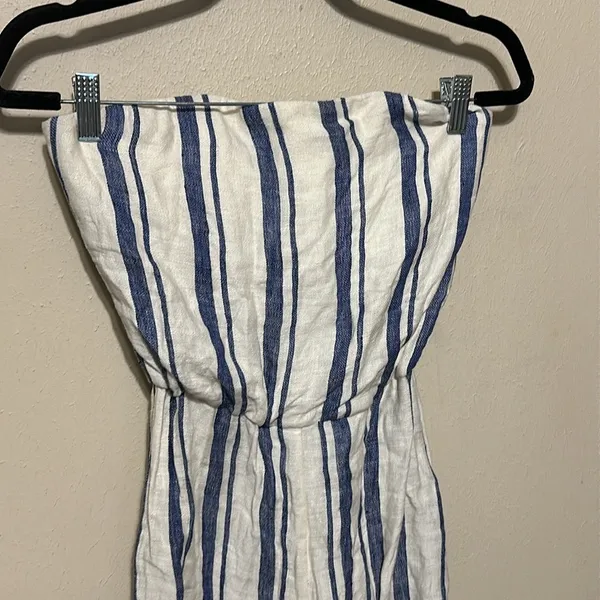 Alice + Olivia‎ Lucie Strapless Wide-Leg Linen Jumpsuit Size 2 - Image 4