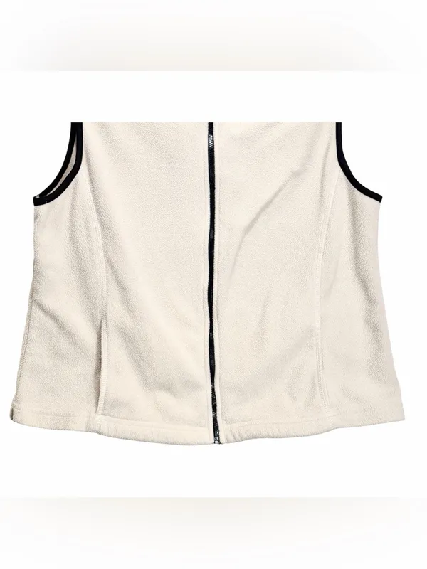 TAIL Vintage Women’s Full Zip Fleece Sleeveless Golf Vest Cream Trim Size Large - Image 6