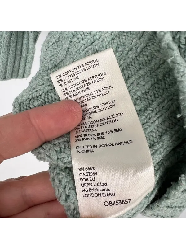 Free People Brookside Tunic Sweater Spearmint V-Neck Relaxed Fit Size Small - Image 8