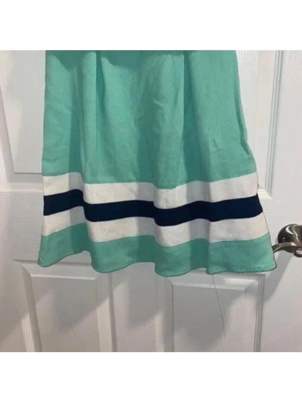 Ya Los Angeles Blue Color Block Cheer Style Sleeveless Fit and Flare Dress - Image 5