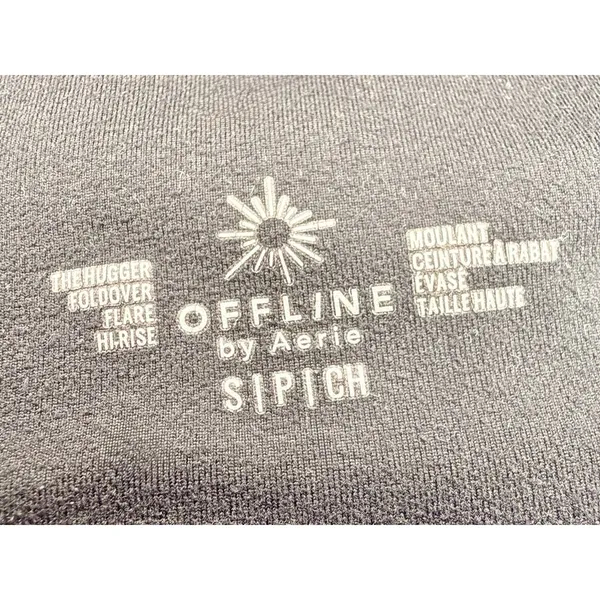 Aerie Offline The Hugger Foldover Flare Hi-Rise Black Leggings Sz S Small EUC!! - Image 4