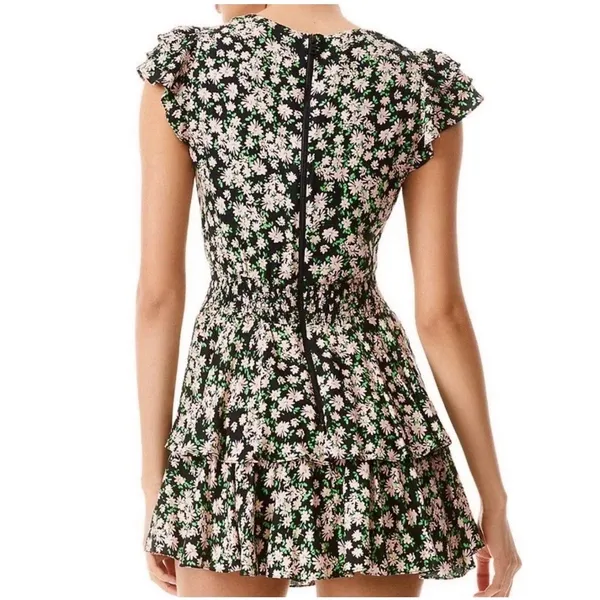 Alice + Olivia Mariska Floral Ruffle Tiered Skort Romper Mini Dress Multi Size 2 - Image 2