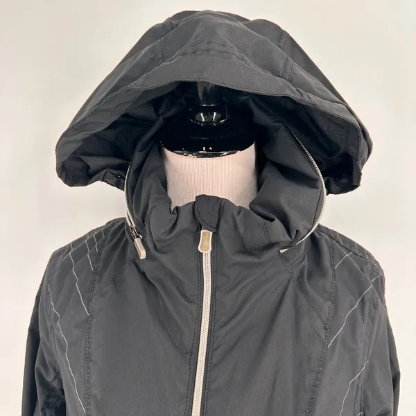 Lululemon Black Nylon Zip Up Ruched Back Detail Jacket Size 6 - Image 4