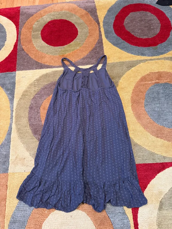 American Eagle Outfitters Grey Mini Sundress / Coverup Dress Crochet Tassel S - Image 4