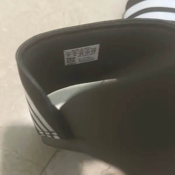 New Adidas Black and White Slide Sandals - Image 4