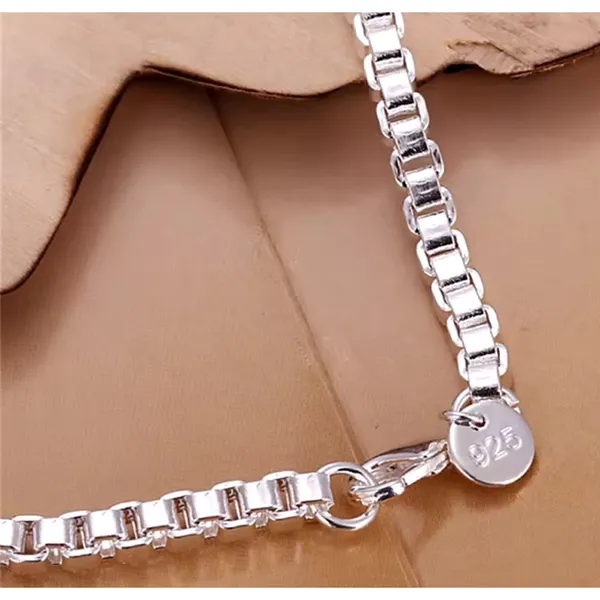 Solid Box Chain Bracelet | 925 Sterling‎ Silver - Image 12