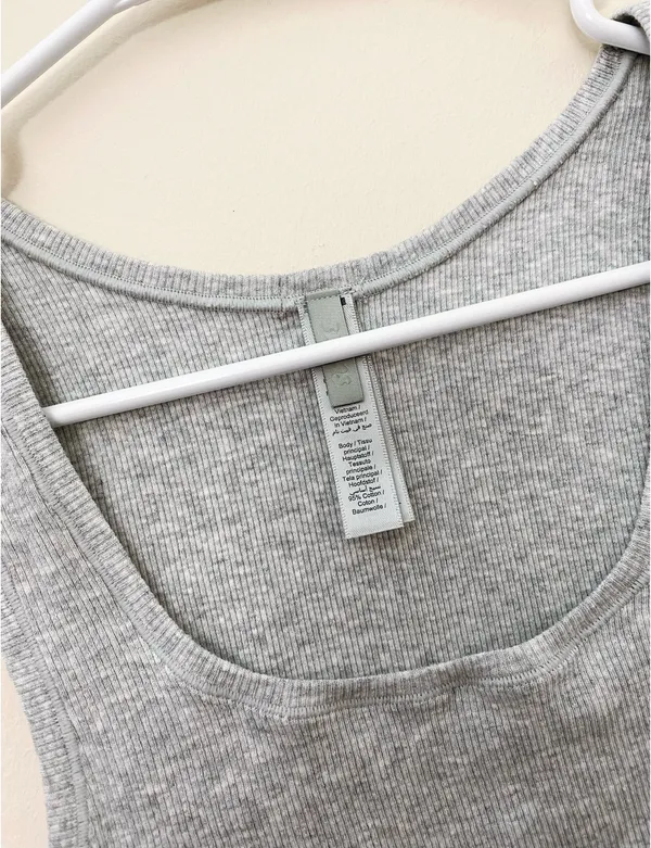 SKIMS cotton rib tank in light heather grey size XS - Image 9
