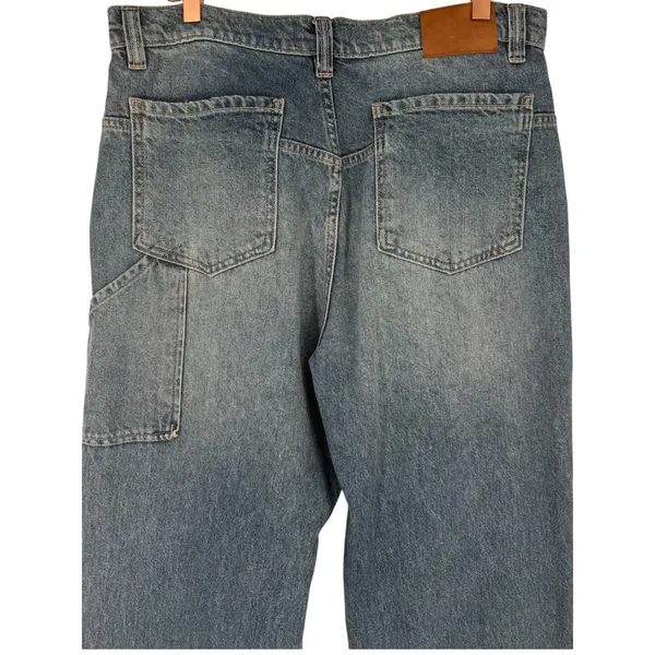 Free People Women's Tinsley Baggy High‎ Rise Jeans Hazey Blue Denim Size 31 Boho - Image 8