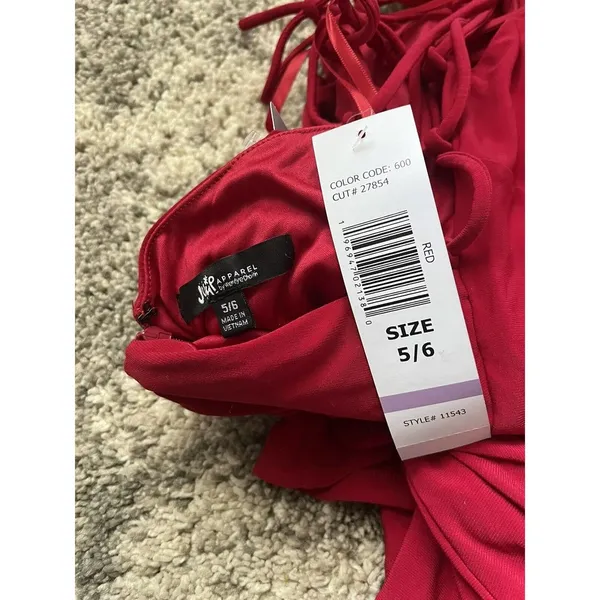 NWD Jump Apparel Red Strappy Back Long Bodycon Formal Gown Size 5/6 - Image 7