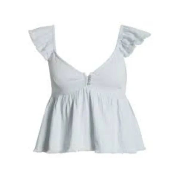 BP Nordstrom Blue Illusion Gauze Babydoll Flutter Sleeve Empire Top XL - Image 2