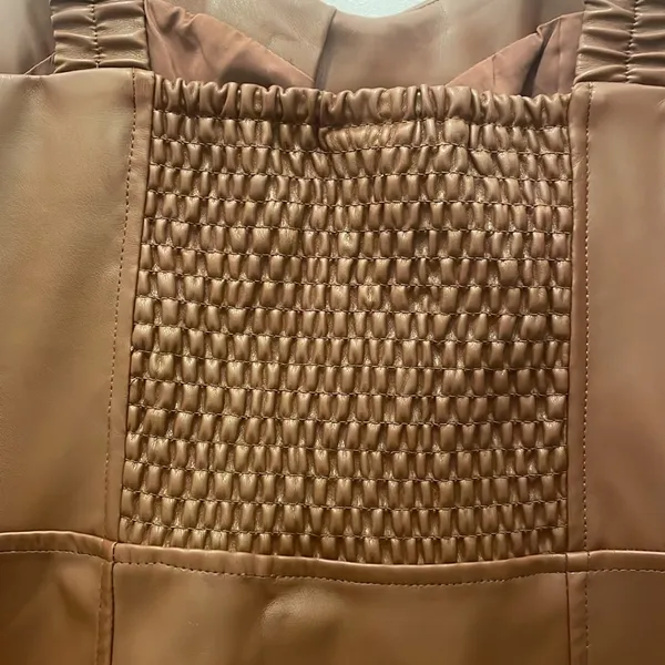 2/$30 A new day faux leather brown leather dress with bodice size small - Image 8