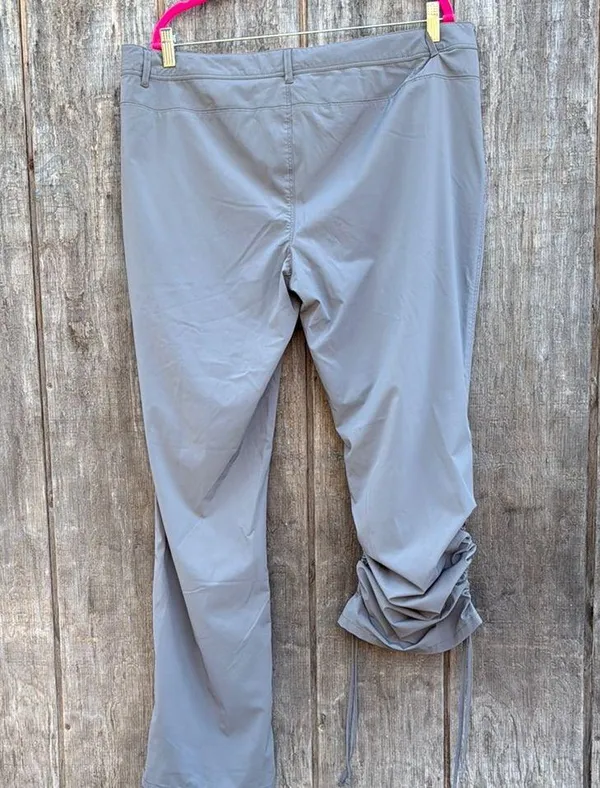 REI Women's Slate Gray Track Pants With Lower Ruching opt on lower leg part Sz16 - Image 4