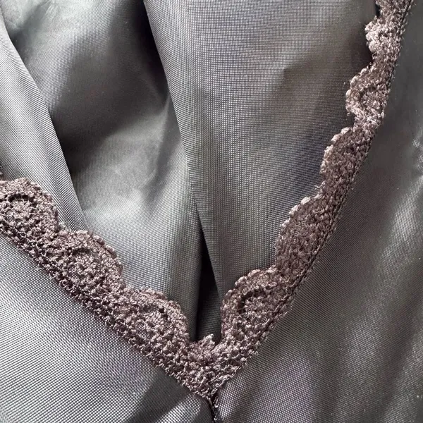 Vintage Warners Lace Half Slip Satin Black XL - Image 9