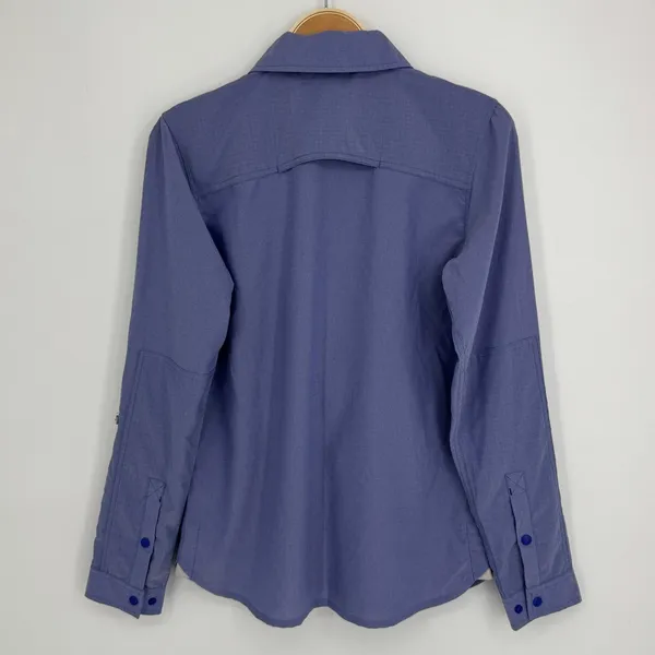 Stio Eddy Guide Shirt Small Blue Snap Button Long Sleeve Hiking Outdoor Utility - Image 5