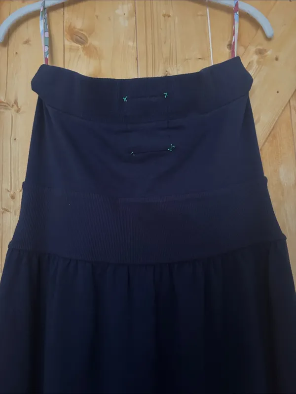 Anthropologie Allihop Navy Strapless Tie Front Babydoll Mini Dress‎ M - Image 9