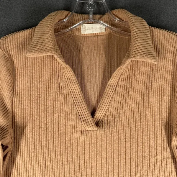 Altar'd State Sweater Womens Medium Ribbed Long Sleeve Collared Pullover Top‎ - Image 2