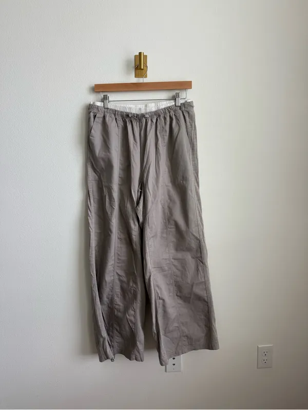 Daily Practice by Anthropologie Parachute Wide Leg Pants Taupe Small - Image 3