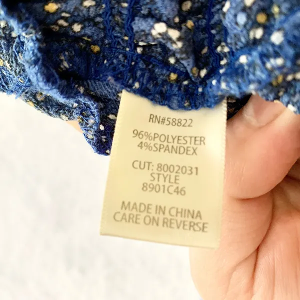 Max Studio Smocked Waist Jumpsuit Womens‎ Size S Blue Floral Ruffle Cap Sleeve - Image 6