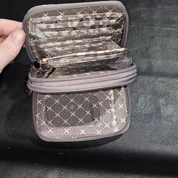 Lug Splits Gray Pink Animal Print‎ Compact RFID Wallet - Image 5