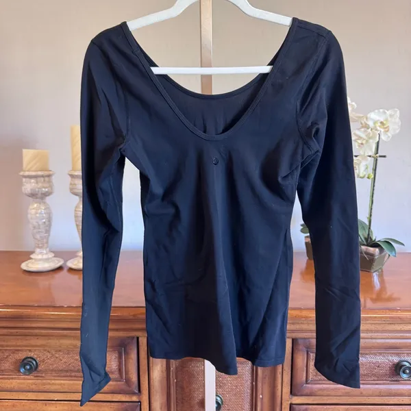 Lululemon Scoop Back Long Sleeve Black Luon Size 6-8 - Image 7