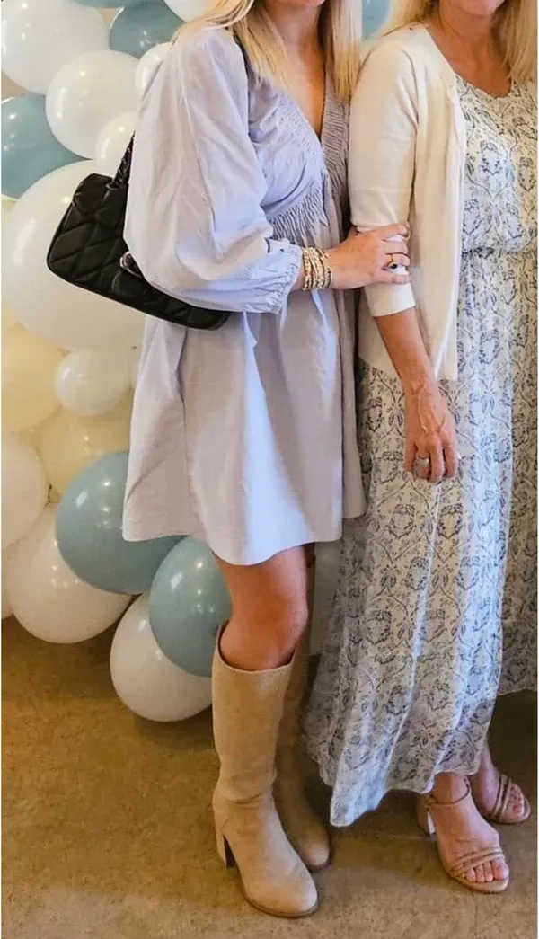 Amazon Blue Long Sleeve Shift Dress - Image 3