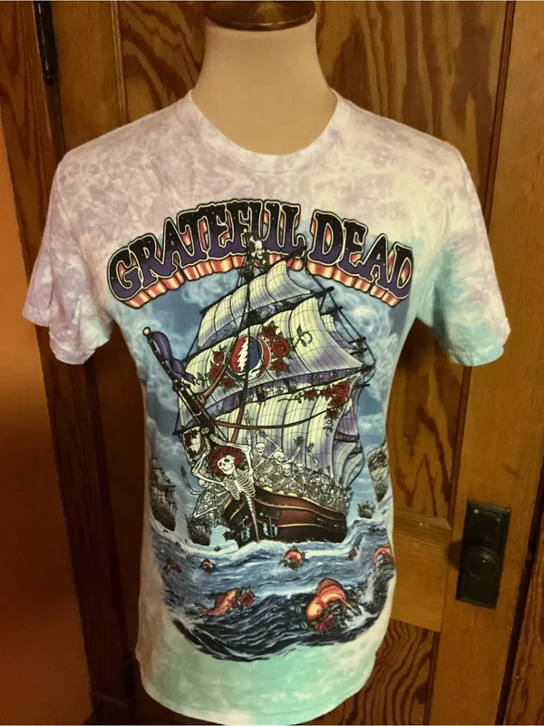 Liquid Blue Grateful Dead Ship of Fools Tie Dye T Shirt Small Deadhead - Image 7