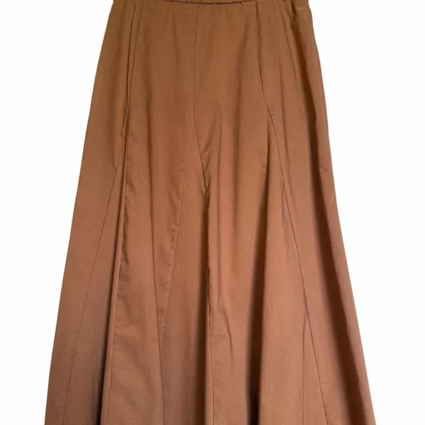 OGL Burnt Orange Maxi Flare Skirt Lyocell Linen Blend A Line NWT Small - Image 4