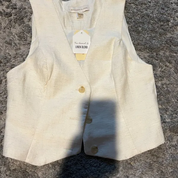 NWT Monteau linen‎ blend vest top small - Image 3