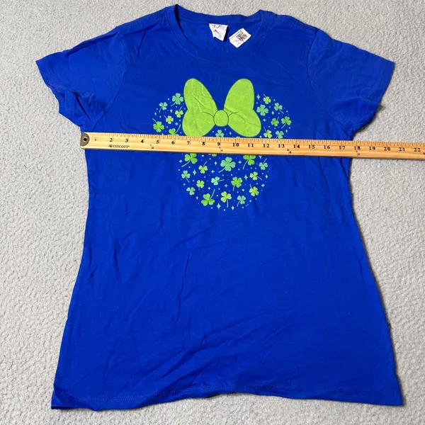 NEW Disney Minnie Mouse Shamrock T-Shirt Womens S St Patricks Day Graphic‎ Tee - Image 5