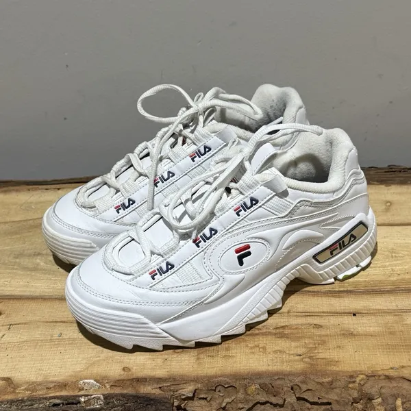 Fila Formation Shoes Size‎ 8D Casual Sneakers White Leather Low 5CM00514-125 - Image 2