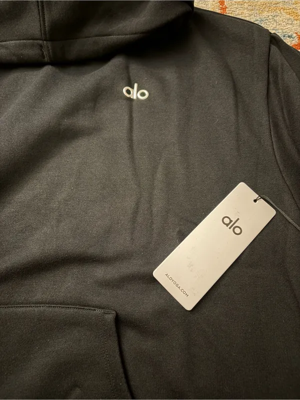 NWT Alo Yoga Accolade Hoodie & Sweatpants Matching Set Black - Image 3