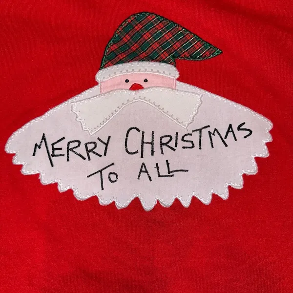 Vtg 80s Jerzees ugly Christmas sweatshirt single stitch/faux turtleneck Sz Large - Image 4