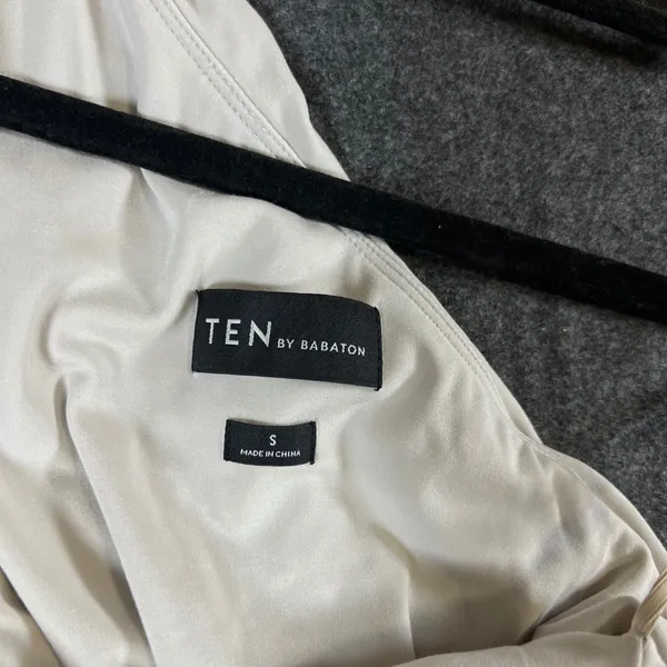 Ten by Babaton Vertigo Mini Dress Matte Pearl One Shoulder Ruched 114001 S - Image 3