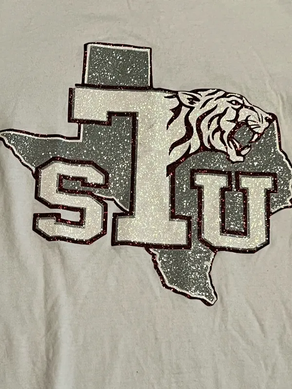Womens lg Texas Southern University TSU Raglan Baseball Tee Shirt- White & Black - Image 3