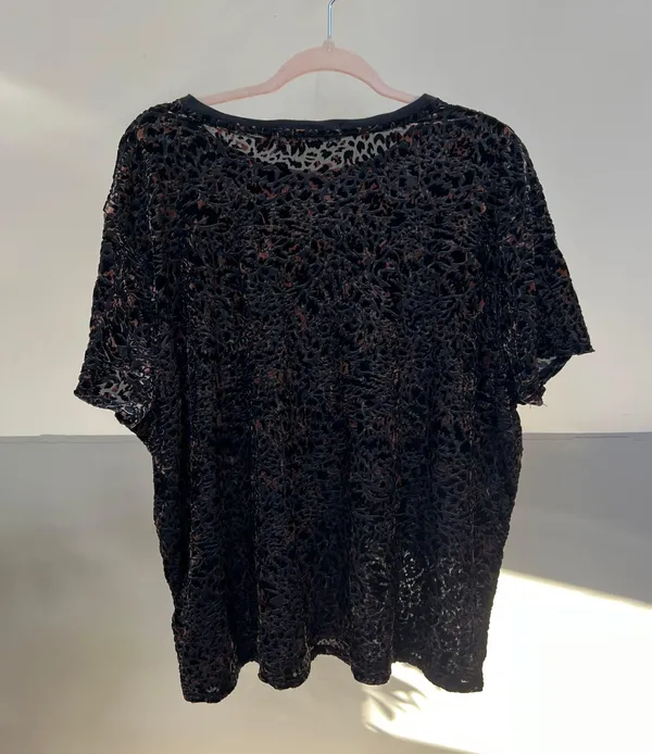 Free People Velvet Sheer Animal Print Tee - Image 2