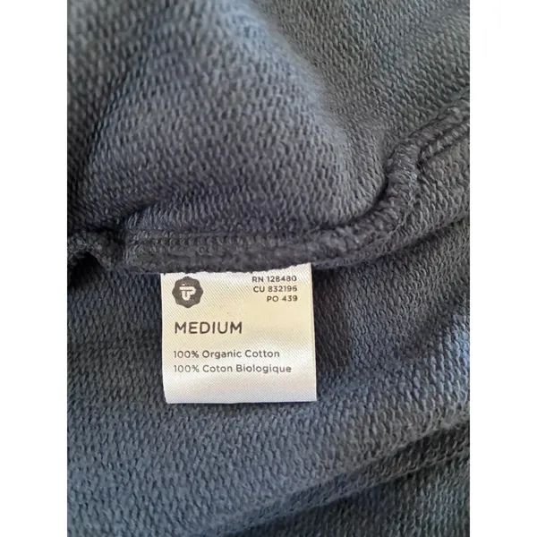 Pact Organic Cotton Shawl Collar Sweatshirt Navy Blue Medium Relaxed Pullover - Image 6