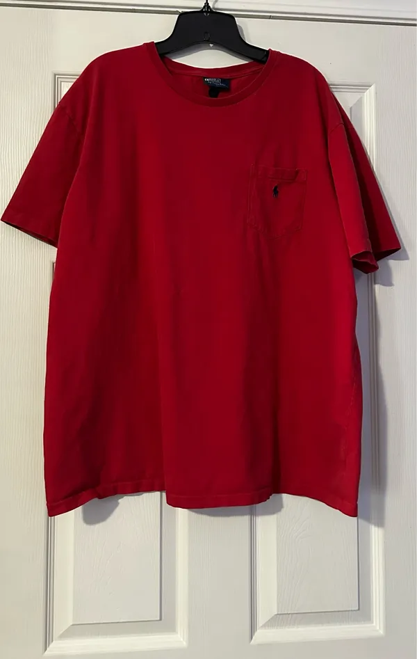 Polo by Ralph Lauren Red Pocket Tee is a size X-Large. - Image 5