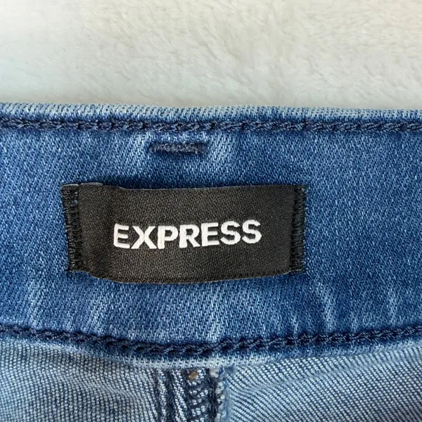 Express‎ 12 Jeans 70s Flare Mid Rise Conscious Edit Medium Wash Blue Boho Retro - Image 8
