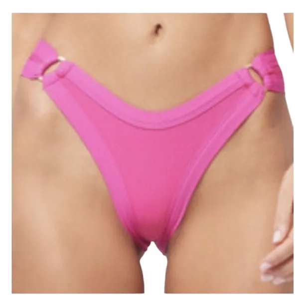 L*Space Anna Bitsy Cut Bougainvillea Pink Ribbed Bikini Bottom Women’s XS NWT - Image 13