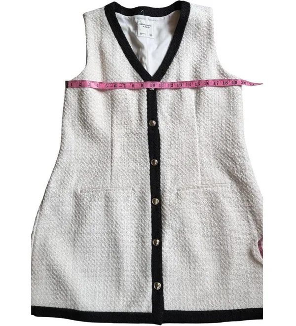 Abercrombie Women's Sleeveless Button Front Dress with Black Trim Sz XL - Image 10