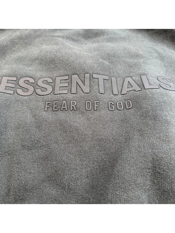 Fear Of God Essentials Quarter Zip Sweatshirt Faded Black Women Cropped Boxy Fit - Image 9