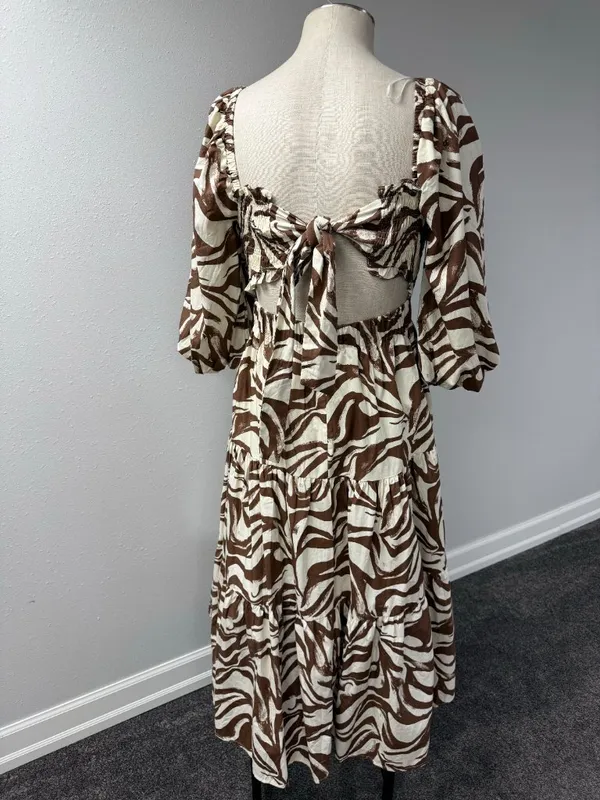 *NEW* Karlie Poplin Smocked Zebra Dress - Image 6
