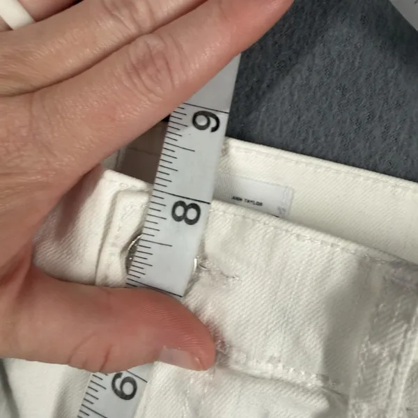 Ann Taylor LOFT Modern Straight Jeans Womens 4 27 White Mid Rise Raw Hem Denim - Image 7